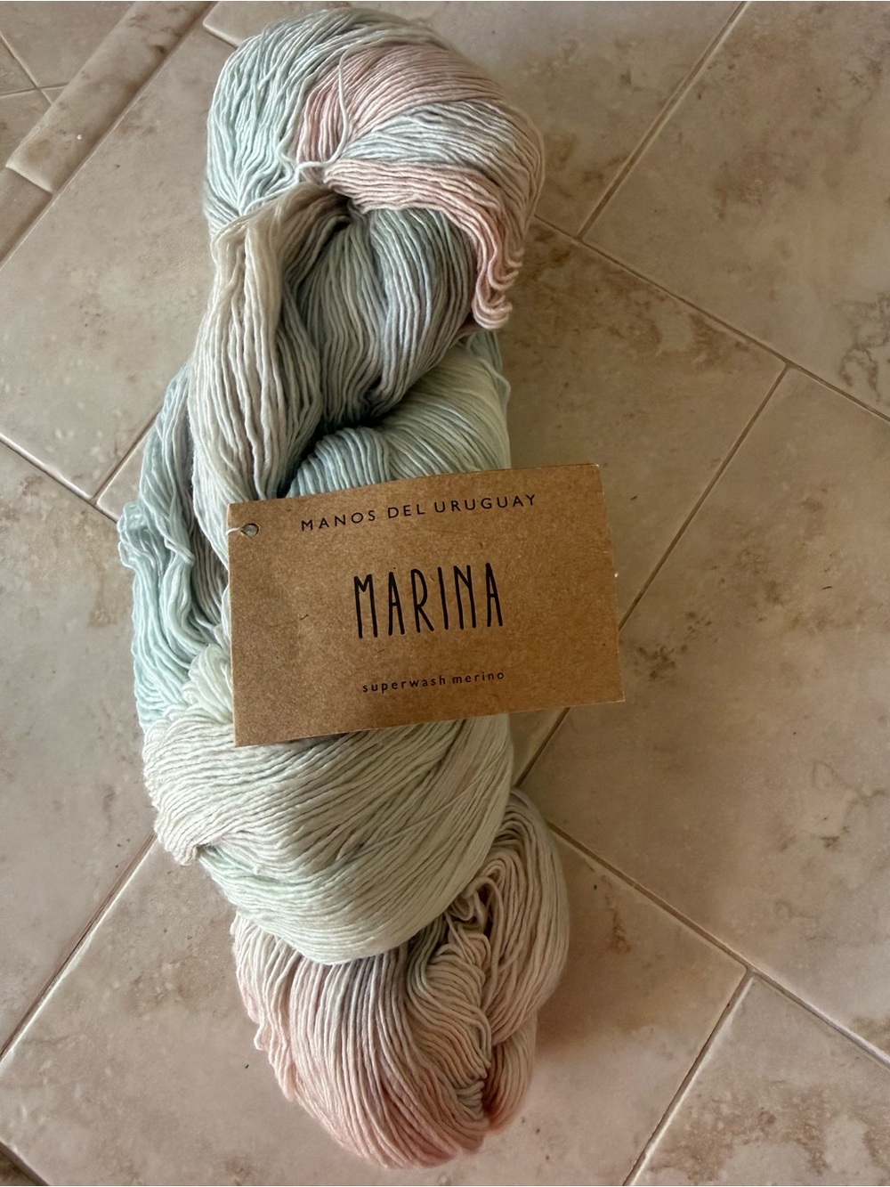Manos del Uruguay Marina Superwash Merino Hand-Dyed Yarn - Pastel Mint & Blush